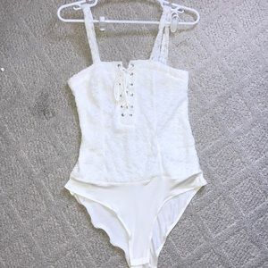 White lace bodysuit!